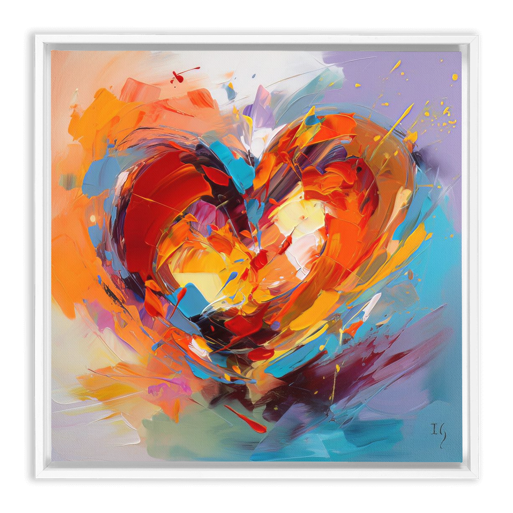 Love and Color artwork detail - heart painting canvas print wall art