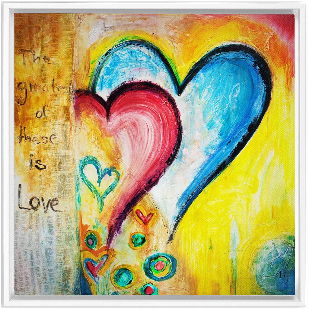 This Is Love artwork detail - heart painting canvas print wall art