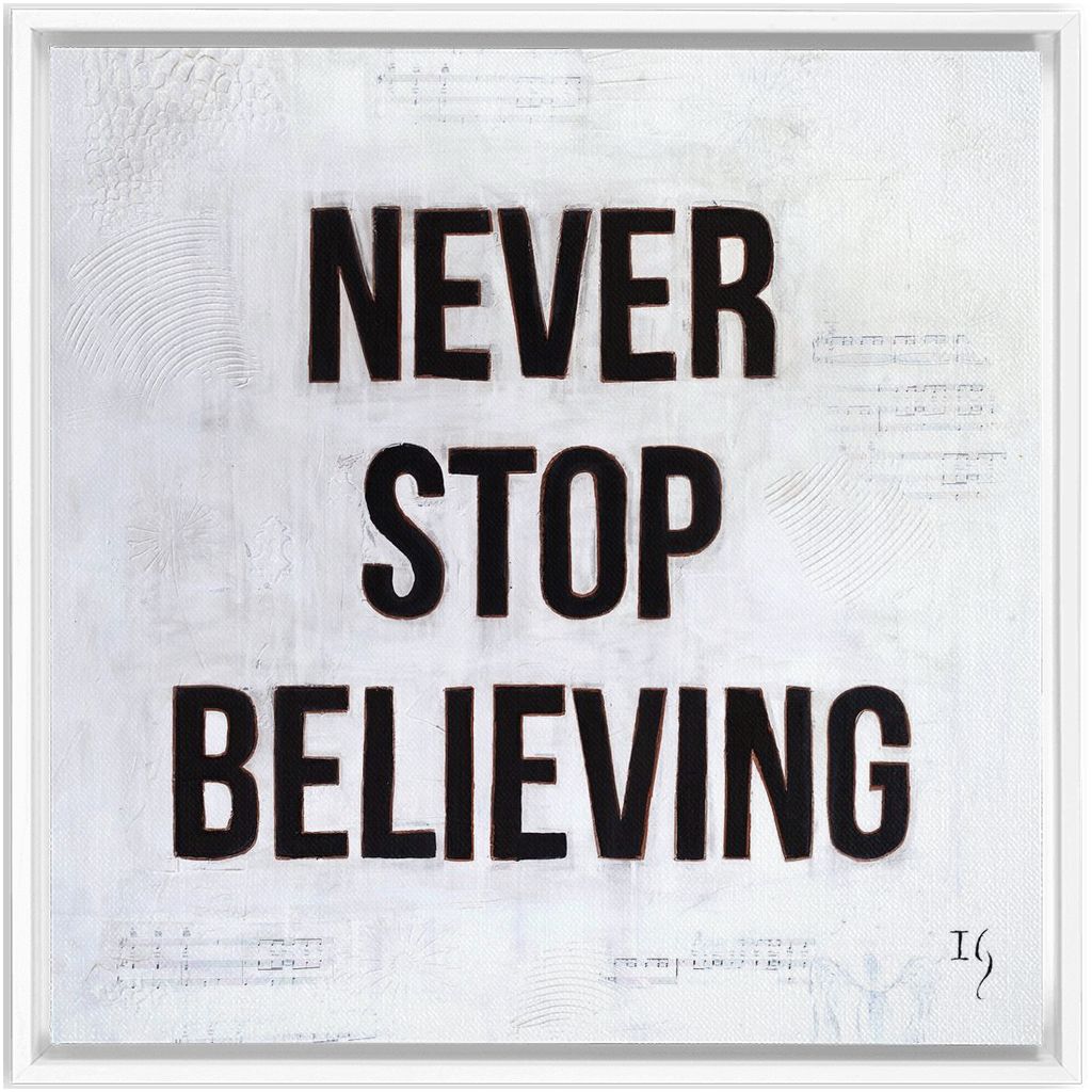 Never Stop Believing artwork detail - interactive canvas print that comes alive with mobile app wall art