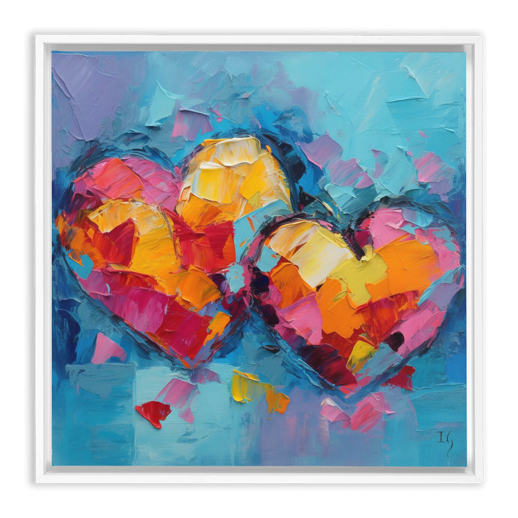 Colors of Connection artwork detail - heart painting canvas print wall art