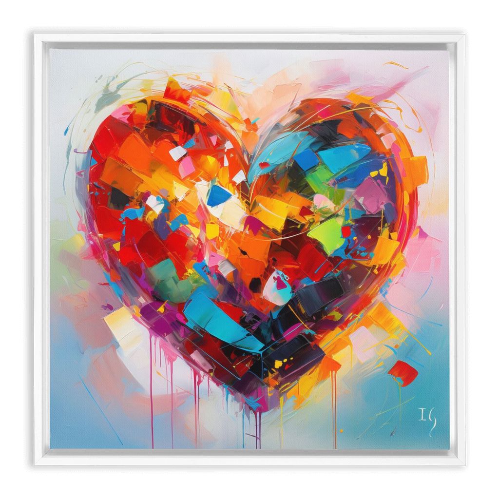Colorful Fresh Emotions artwork detail - heart painting canvas print wall art