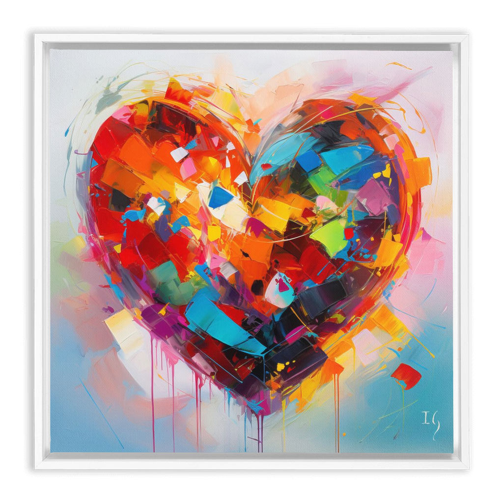 Colorful Fresh Emotions artwork detail - heart painting canvas print wall art