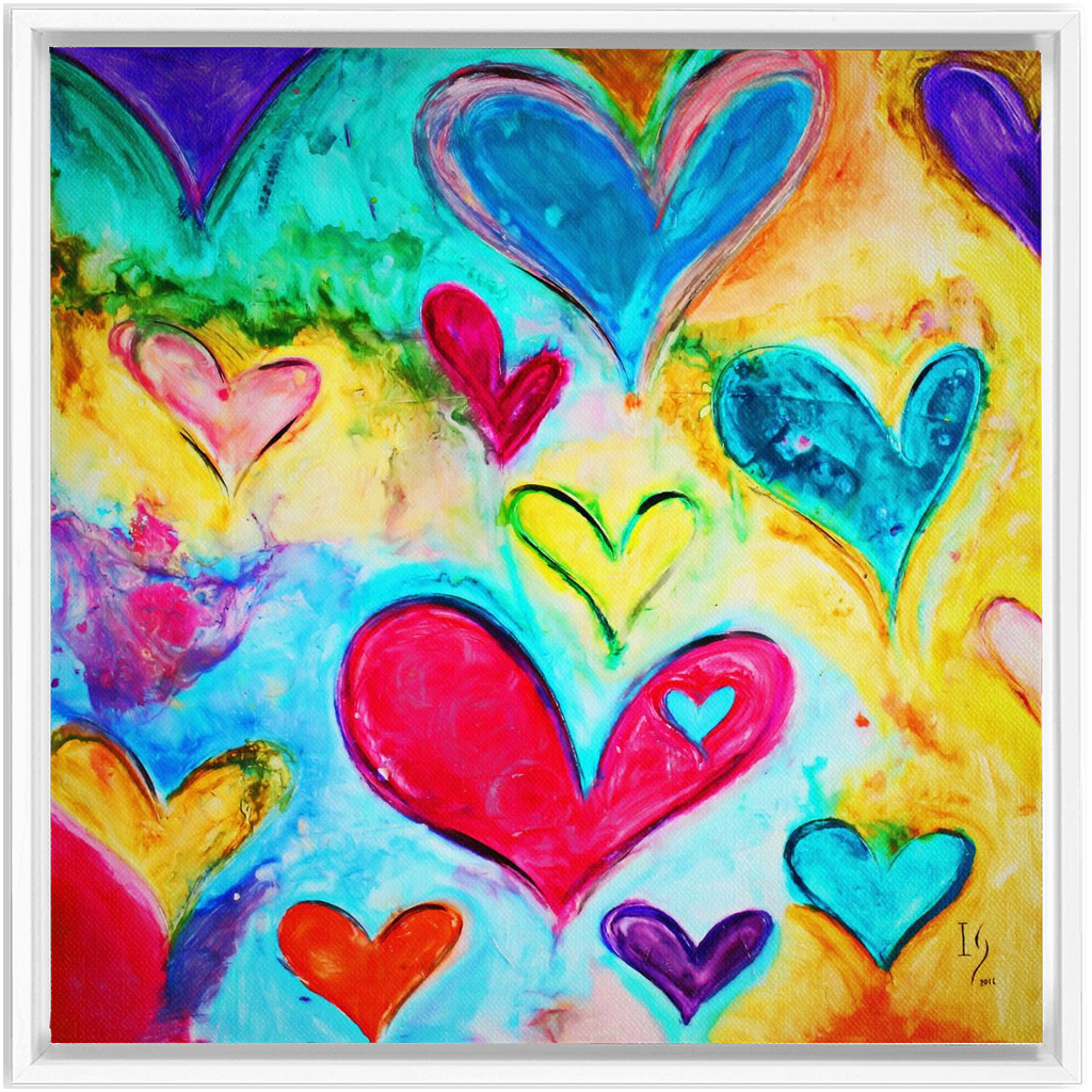 Love Is Kind artwork detail - heart painting canvas print wall art