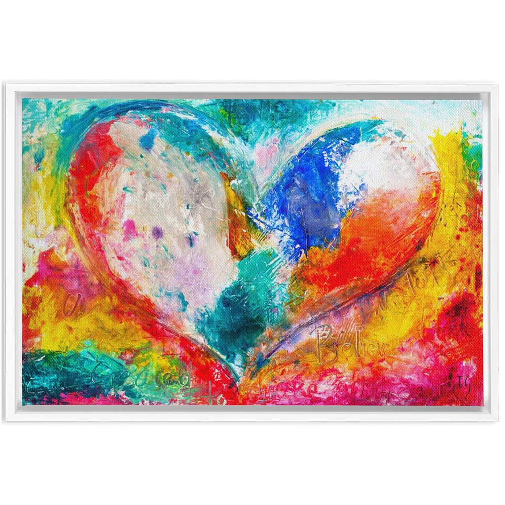 I Love You Just The Way You Are artwork detail - heart painting canvas print wall art