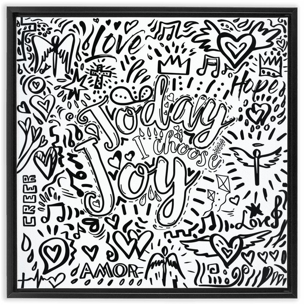 Colors of Faith -Today I Choose Joy artwork detail - interactive canvas print that comes alive with mobile app wall art