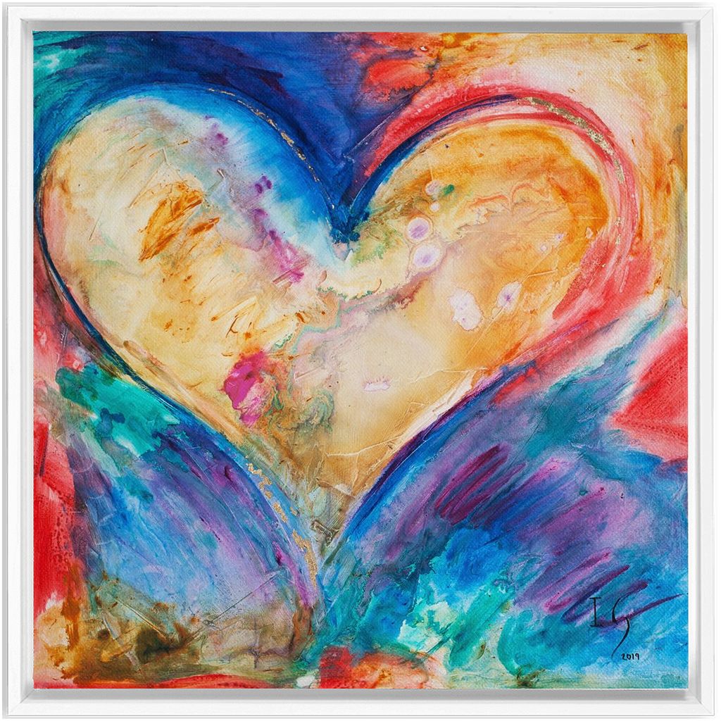 Proverbs 4:23 artwork detail - heart painting canvas print wall art