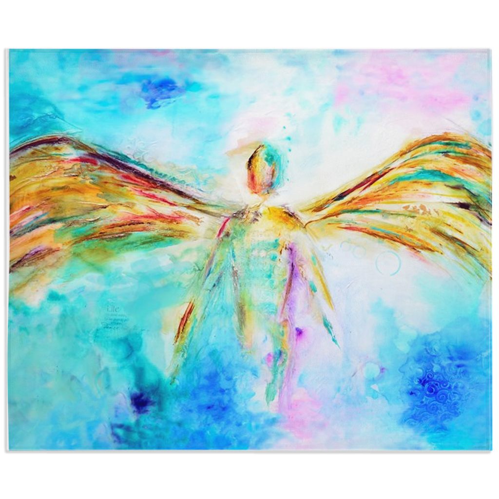 Blessed Beyond Measure Minky Blankets canvas print in room setting - christian blanket by Ivan Guaderrama