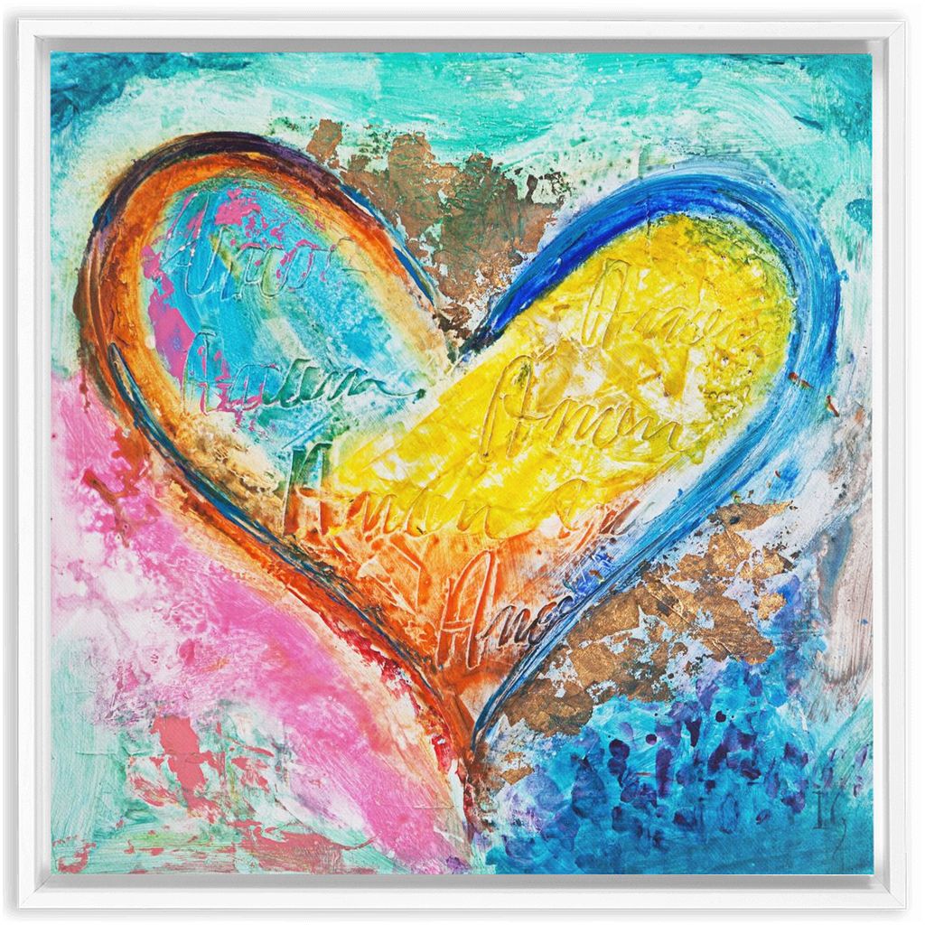 Tender Love artwork detail - heart painting canvas print wall art