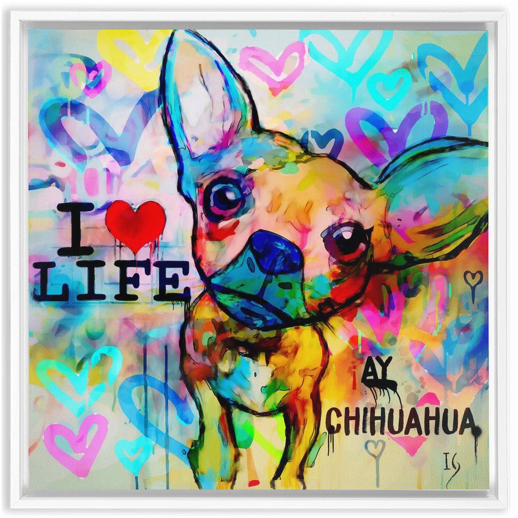 Ay Chihuahua artwork detail - interactive canvas print that comes alive with mobile app wall art