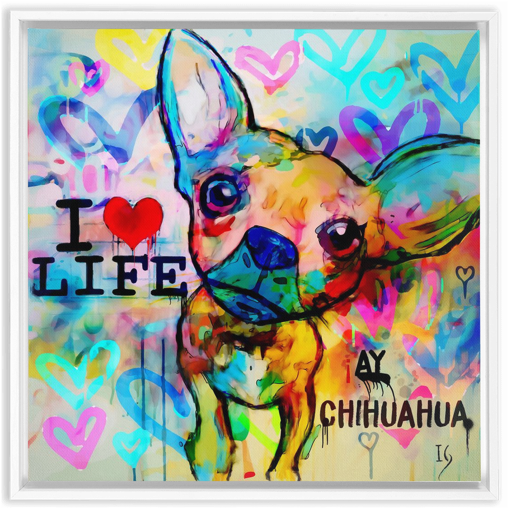 Ay Chihuahua artwork detail - interactive canvas print that comes alive with mobile app wall art
