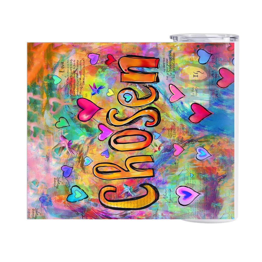 Chosen - Skinny Tumblers canvas print in room setting - christian tumbler by Ivan Guaderrama