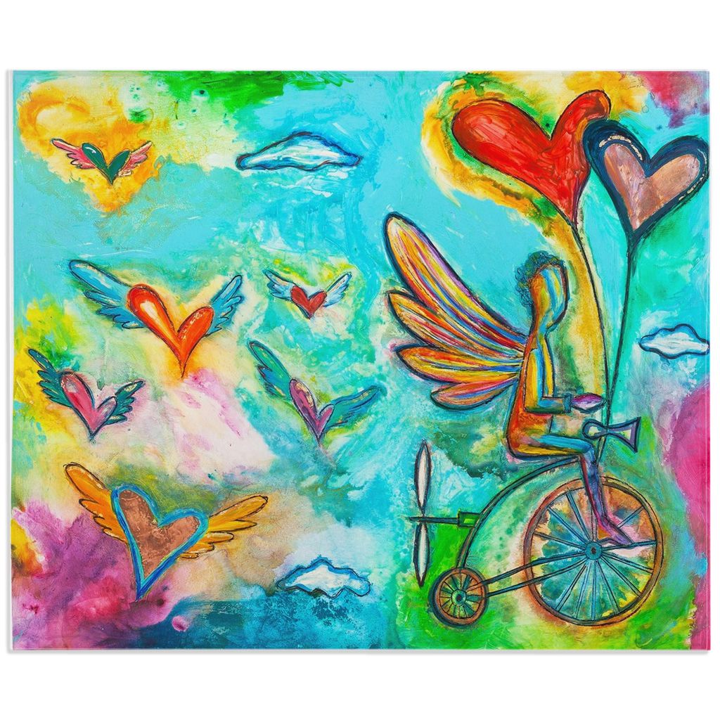 On my way to heaven Minky Blankets canvas print in room setting - christian blanket by Ivan Guaderrama