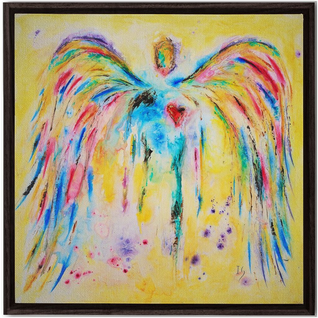 Rainbow Colors artwork detail - angel painting canvas print wall art