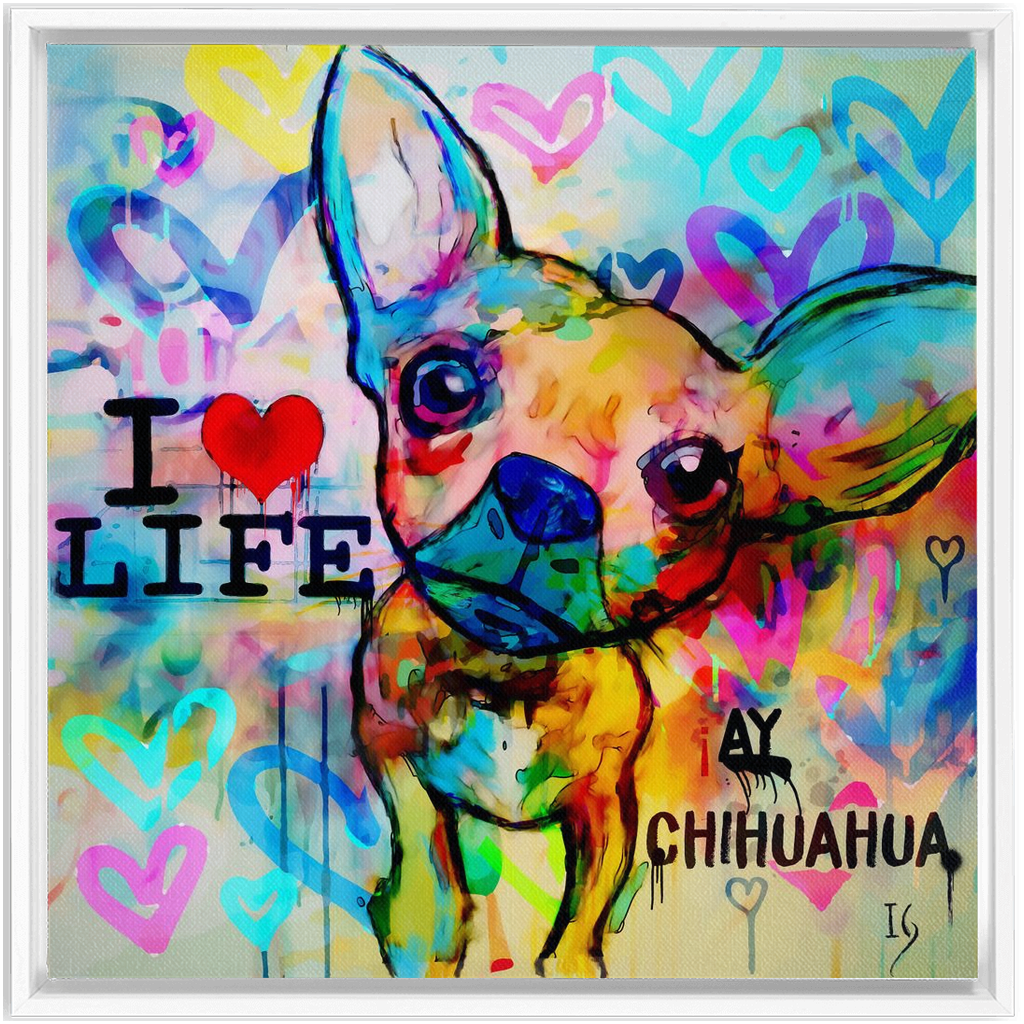 Ay Chihuahua artwork detail - interactive canvas print that comes alive with mobile app wall art