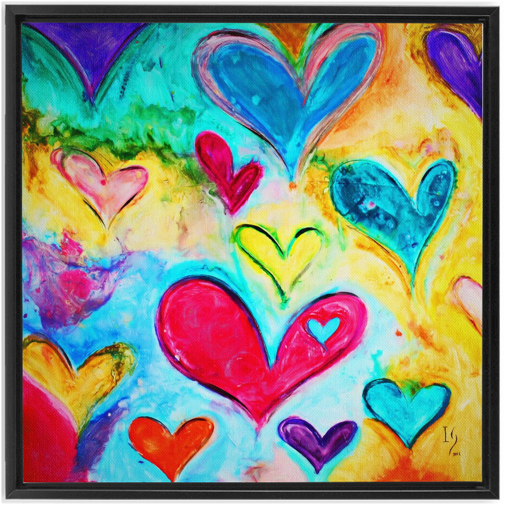 Love Is Kind artwork detail - heart painting canvas print wall art