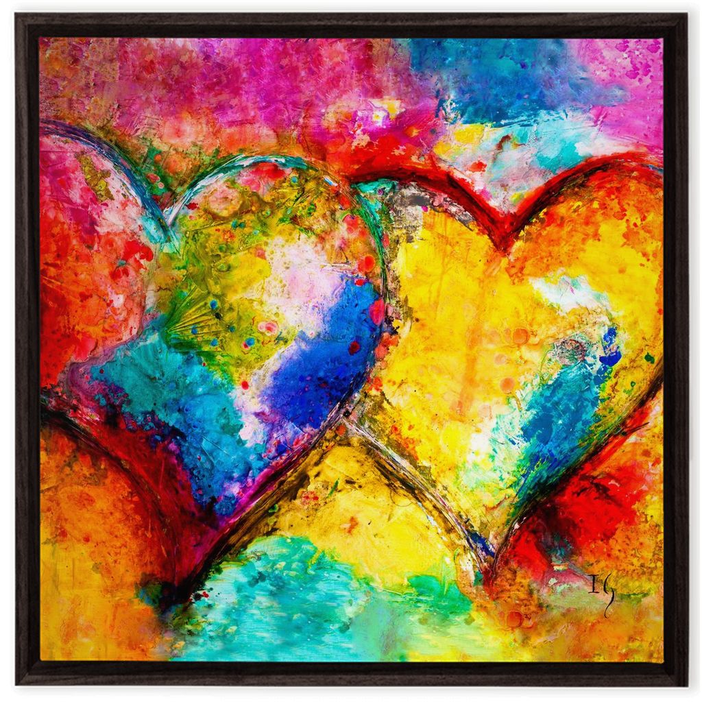 Twin Souls artwork detail - heart painting canvas print wall art