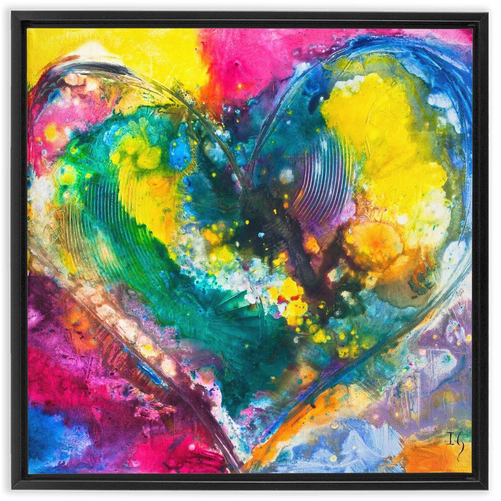 Love Never Fails artwork detail - heart painting canvas print wall art