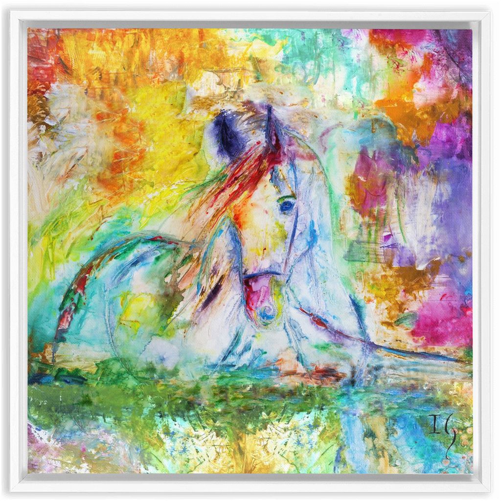 Paint Horse artwork detail - interactive canvas print that comes alive with mobile app wall art