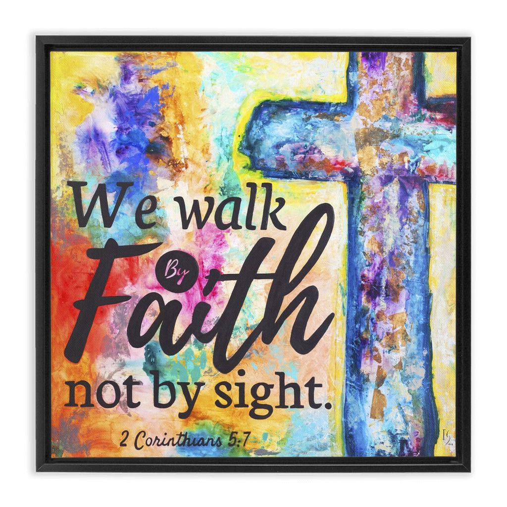 Walk By Faith artwork detail - interactive canvas print that comes alive with mobile app wall art