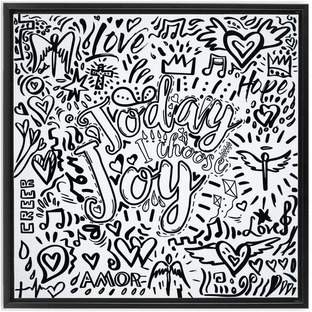 Colors of Faith -Today I Choose Joy artwork detail - interactive canvas print that comes alive with mobile app wall art