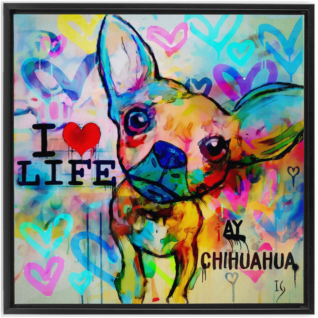 Ay Chihuahua artwork detail - interactive canvas print that comes alive with mobile app wall art