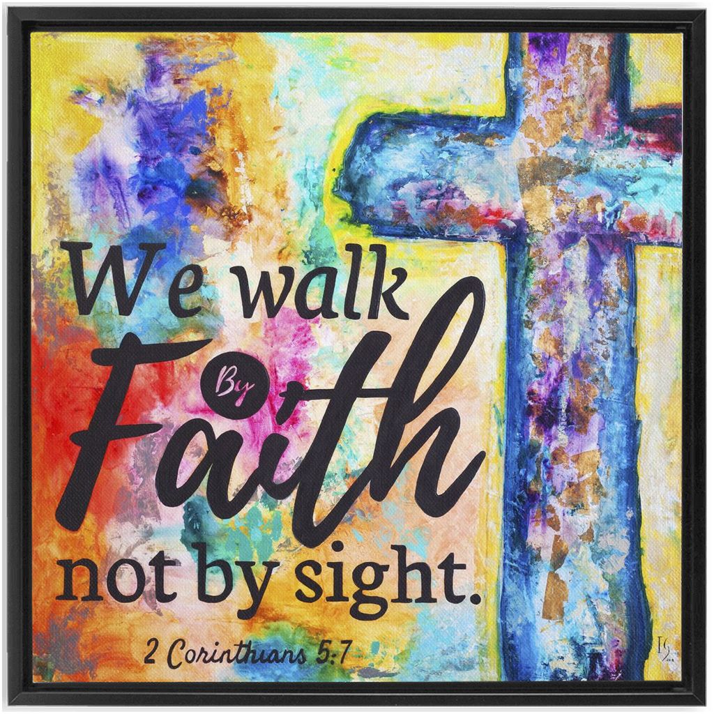 Walk By Faith artwork detail - interactive canvas print that comes alive with mobile app wall art