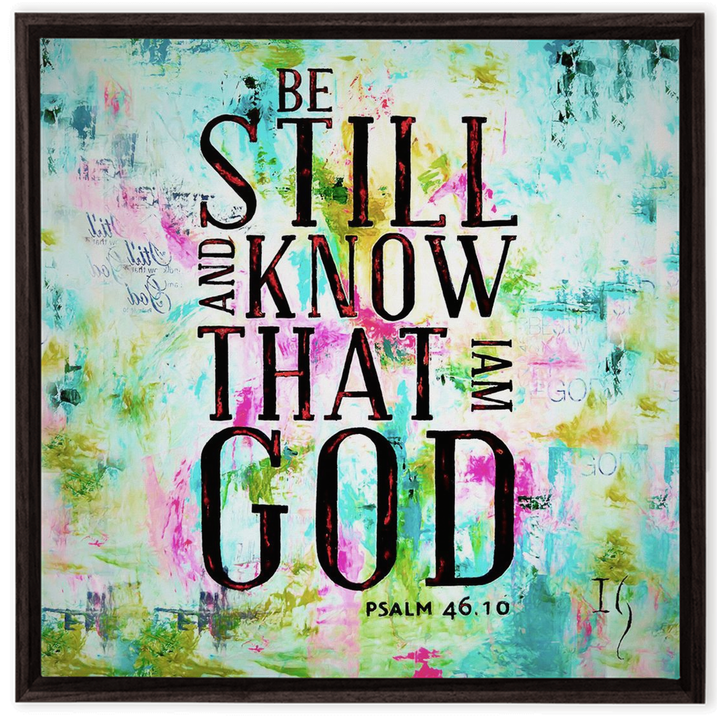 Be Still and Know That I Am God artwork detail - interactive canvas print that comes alive with mobile app wall art