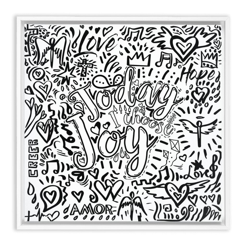 Colors of Faith -Today I Choose Joy artwork detail - interactive canvas print that comes alive with mobile app wall art