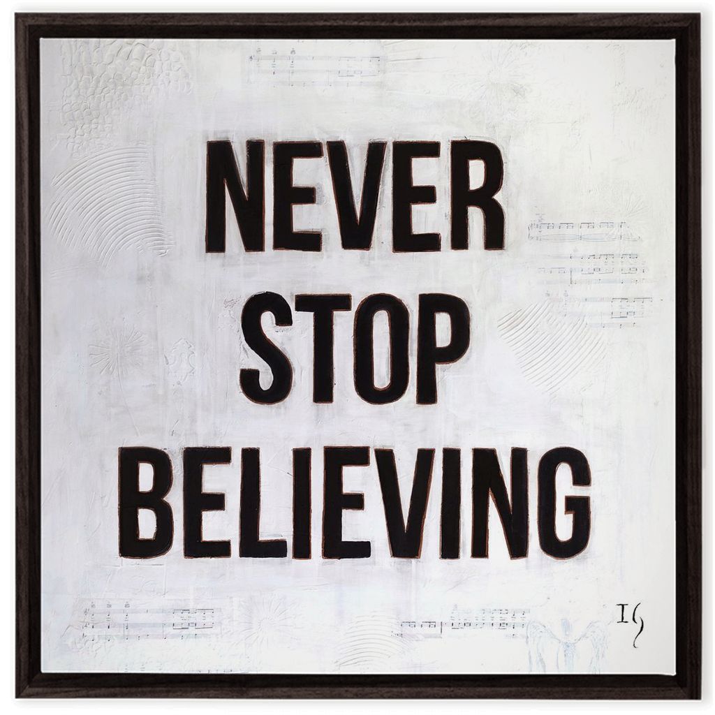 Never Stop Believing artwork detail - interactive canvas print that comes alive with mobile app wall art