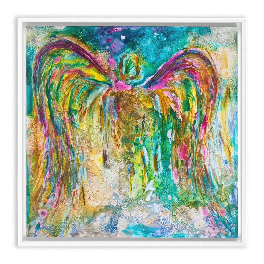 Heavenly Angels artwork detail - angel painting canvas print wall art