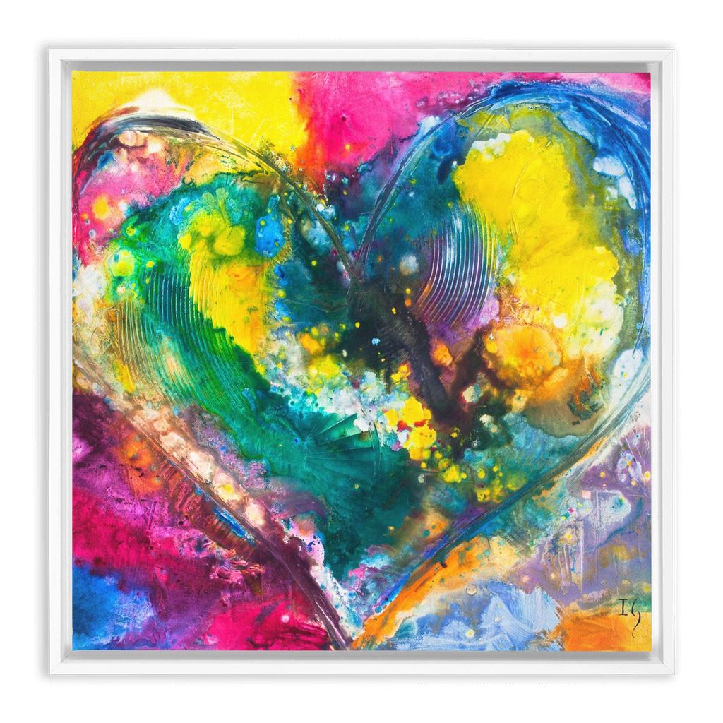 Love Never Fails artwork detail - heart painting canvas print wall art