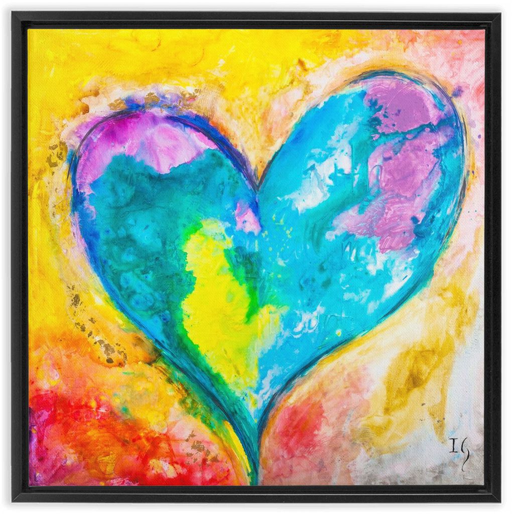 Beautiful Heart artwork detail - heart painting canvas print wall art