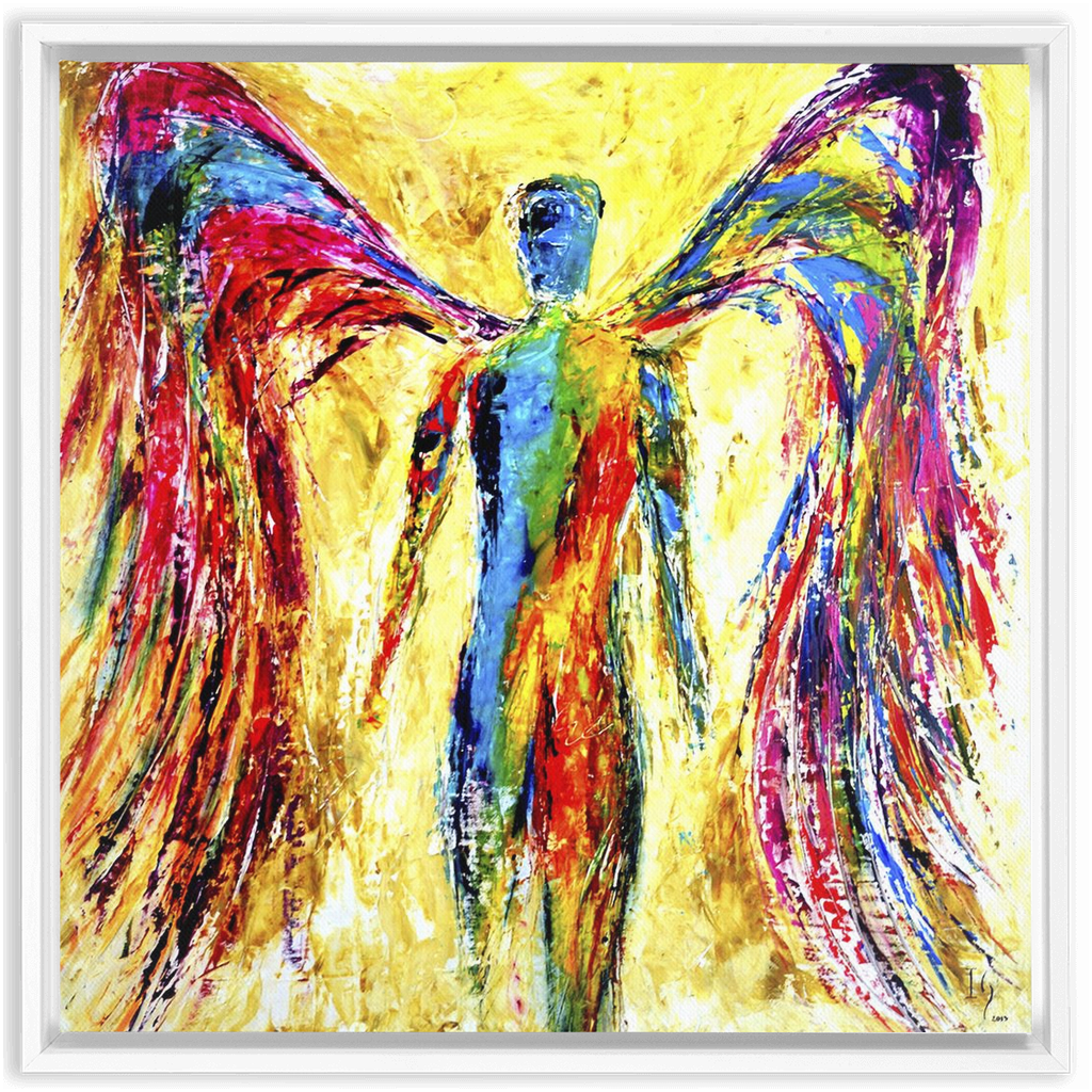 Angel of Protection artwork detail - interactive canvas print that comes alive with mobile app wall art
