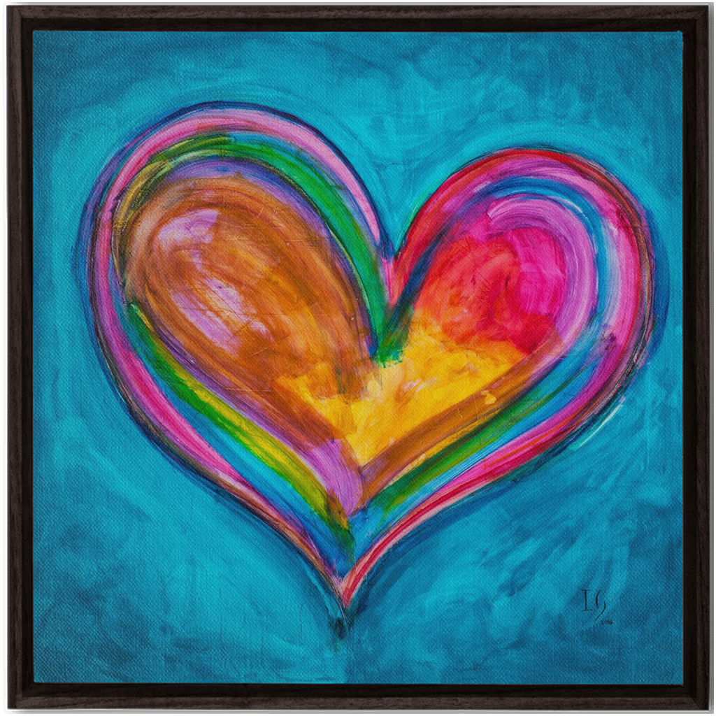 My Sweet Love artwork detail - heart painting canvas print wall art