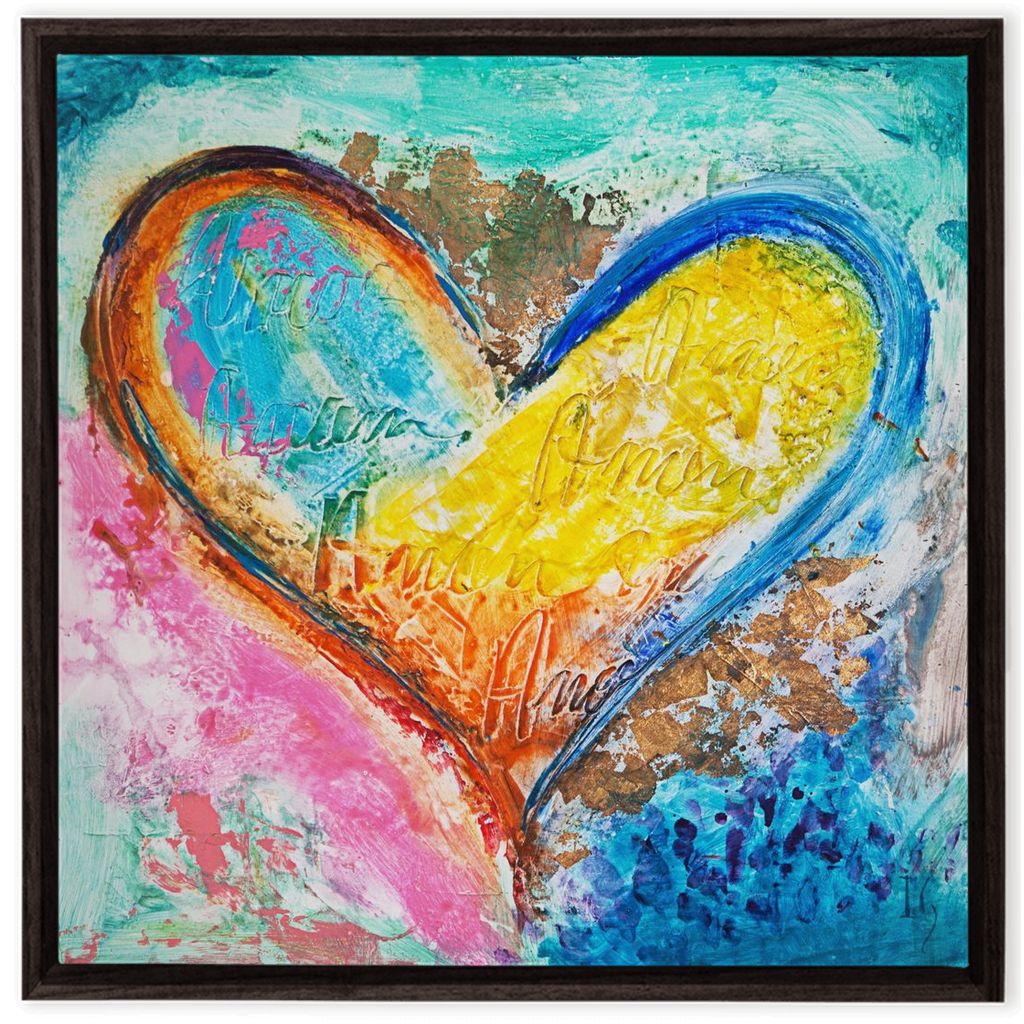 Tender Love artwork detail - heart painting canvas print wall art
