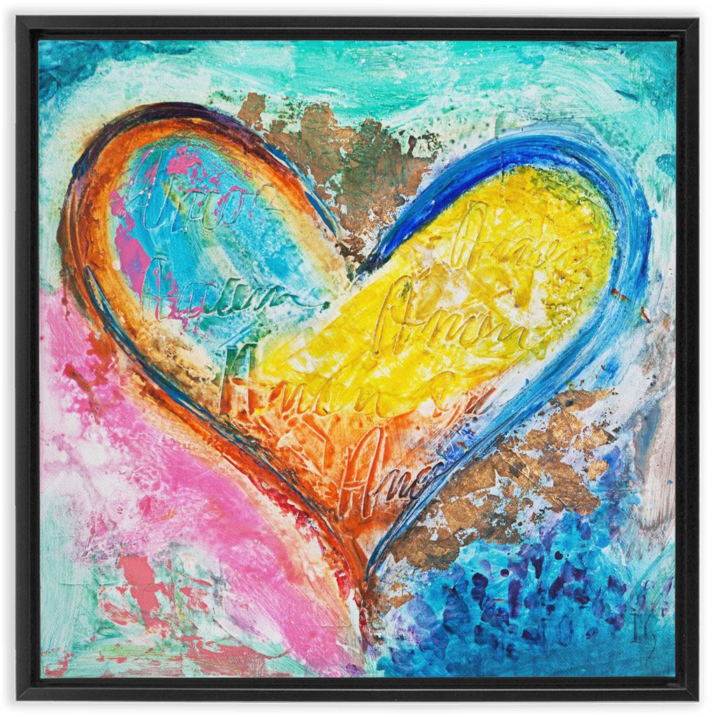 Tender Love artwork detail - heart painting canvas print wall art