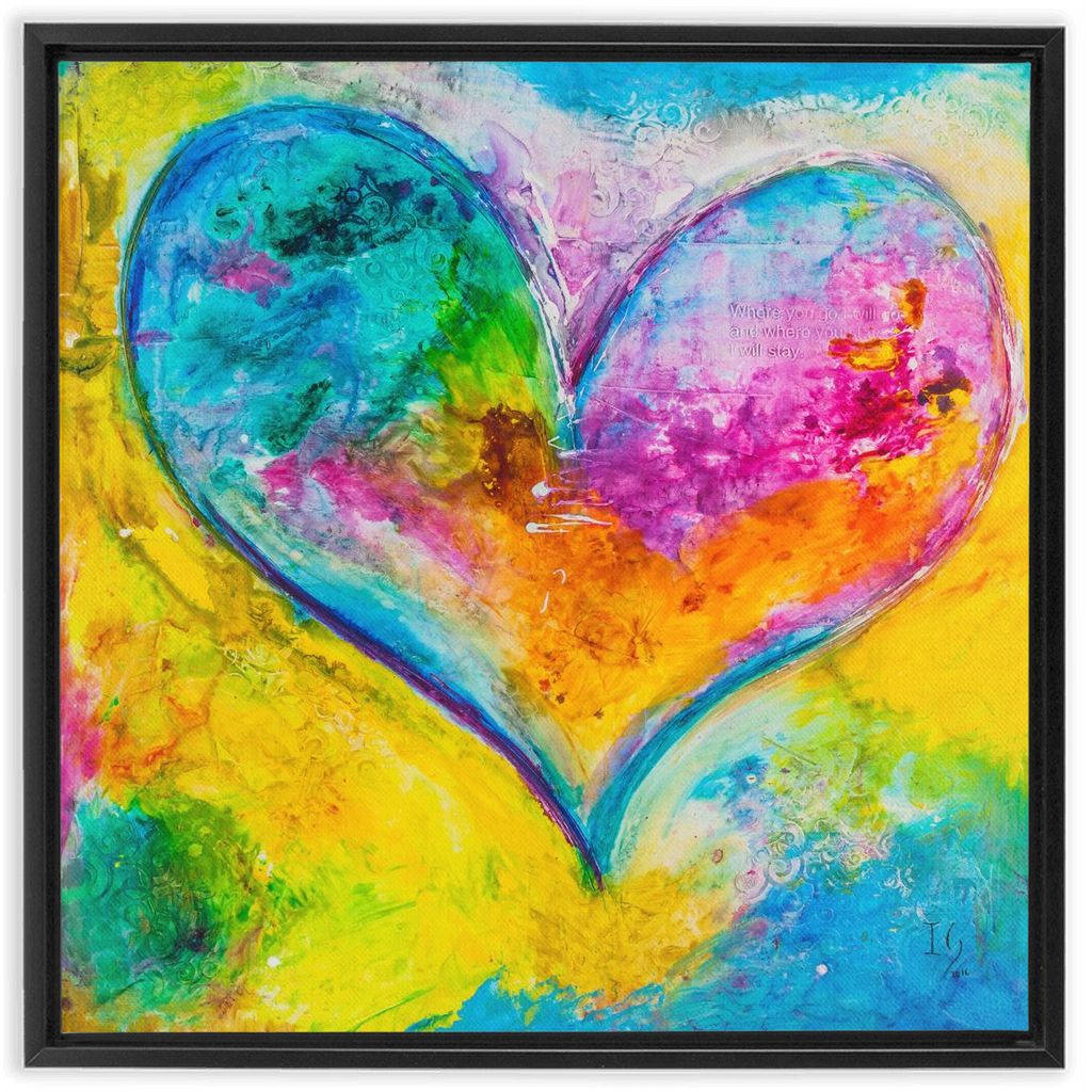Faithful Love artwork detail - heart painting canvas print wall art