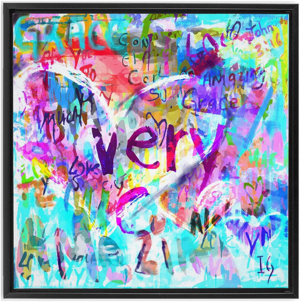 Amazing Grace artwork detail - heart painting canvas print wall art