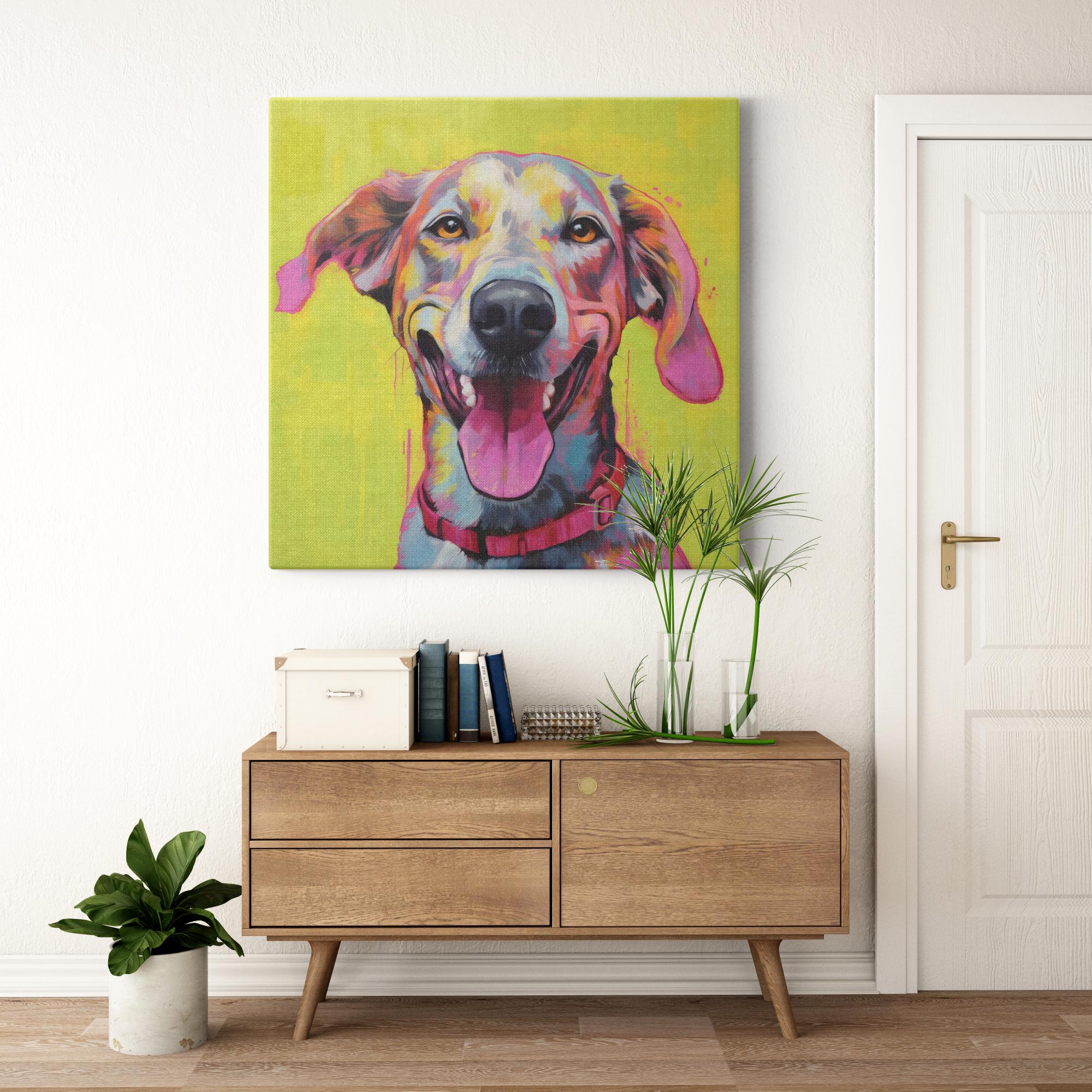 Emerald Enchantment artwork detail - colorful pet portrait art wall art