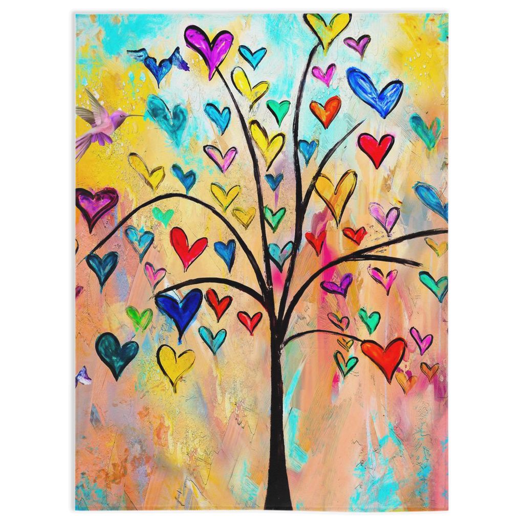 Tree of Hearts Minky Blankets - christian inspirational minky blanket by Ivan Guaderrama