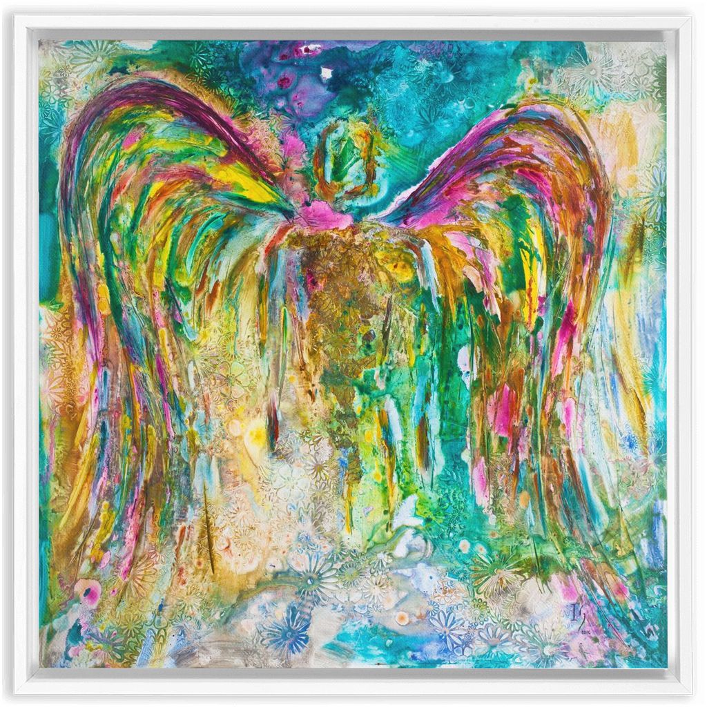 Heavenly Angels artwork detail - angel painting canvas print wall art