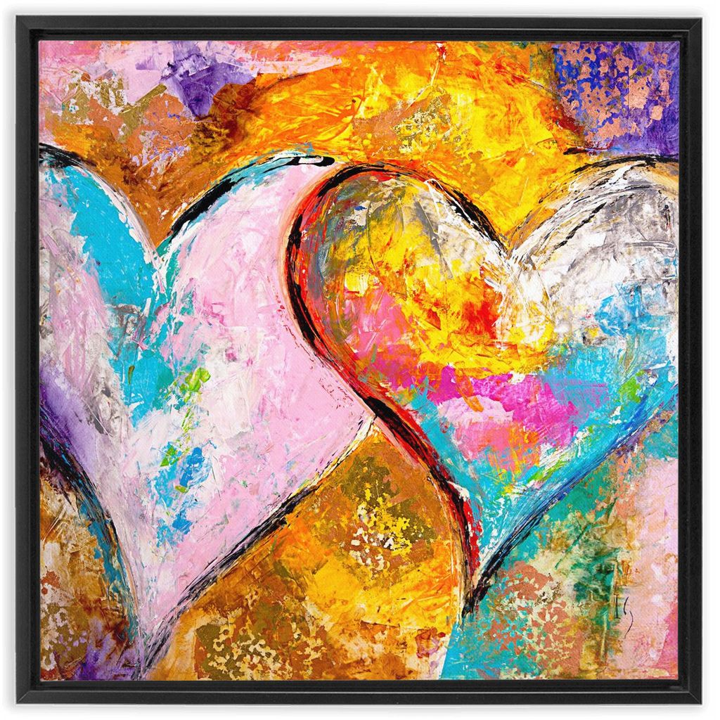 Twin Flame artwork detail - heart painting canvas print wall art