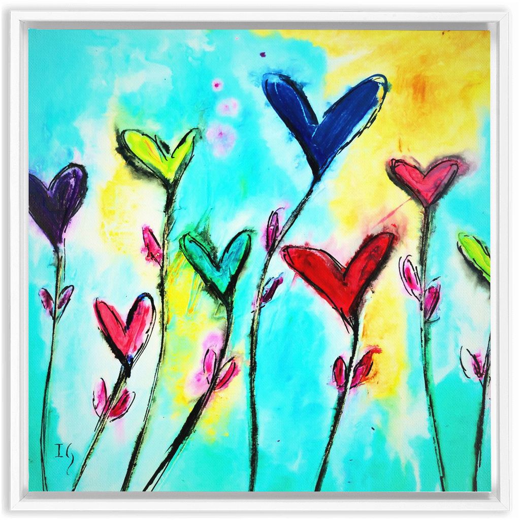 Blessed Day artwork detail - heart painting canvas print wall art