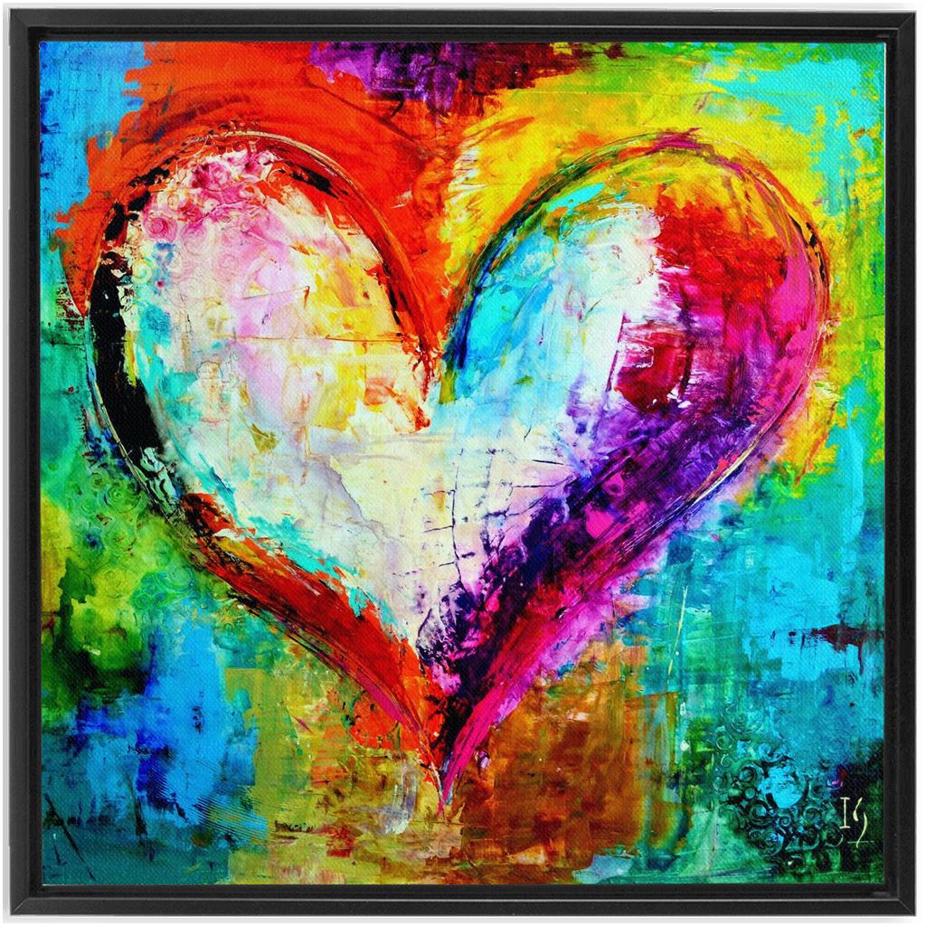 Vibrant Heart artwork detail - heart painting canvas print wall art