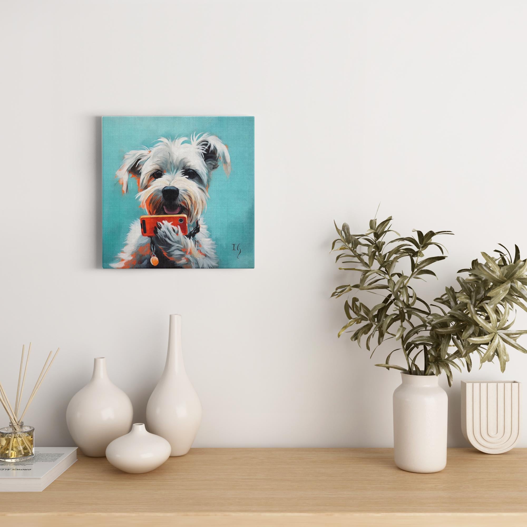 Connection Paws artwork detail - colorful pet portrait art wall art