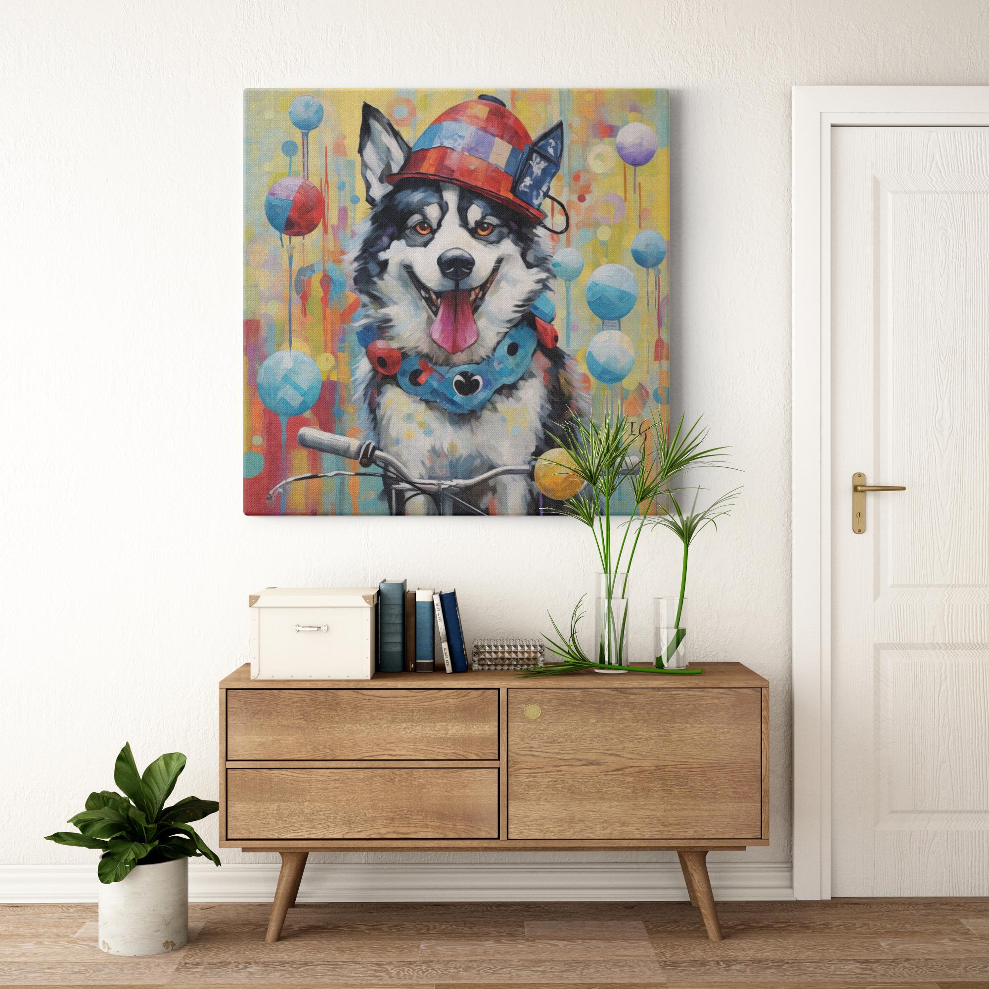 Jester Playful Essence artwork detail - colorful pet portrait art wall art