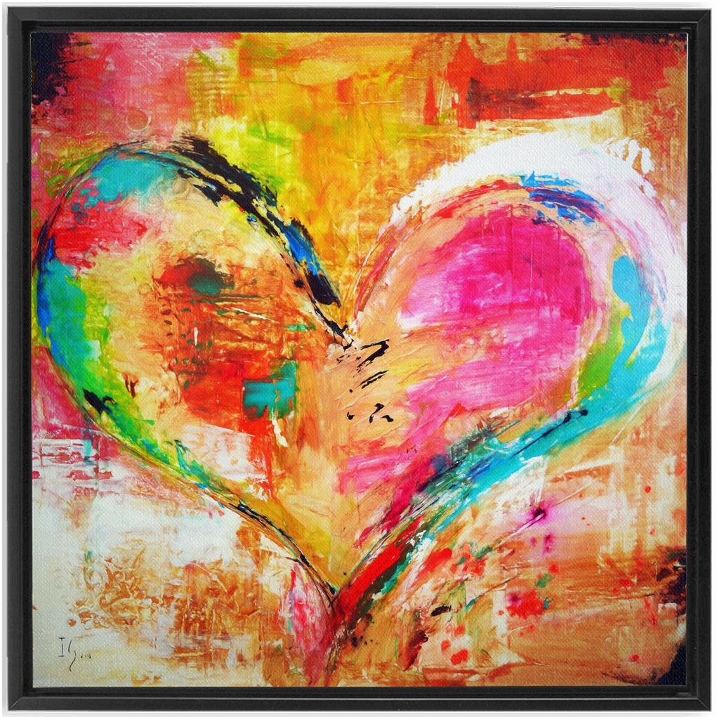 Giving Heart artwork detail - heart painting canvas print wall art