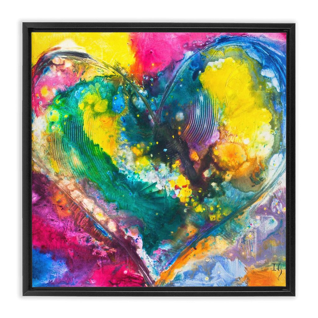 Love Never Fails artwork detail - heart painting canvas print wall art