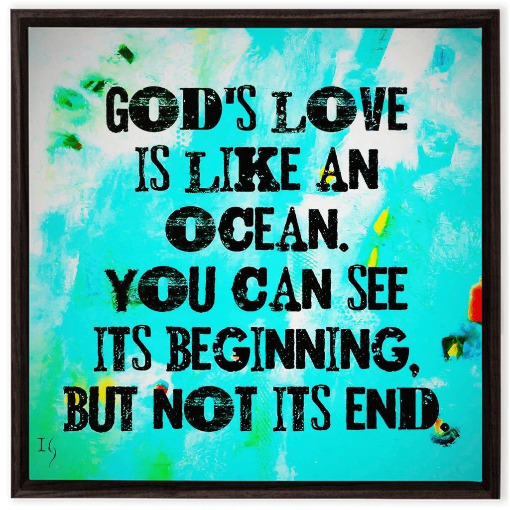 Never Ending Reckless Love Of God artwork detail - bible verse wall art canvas print wall art