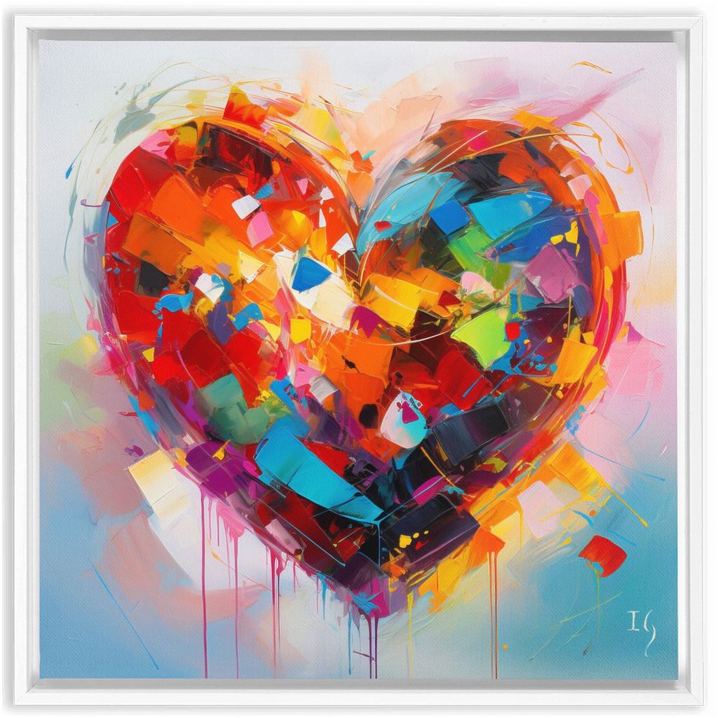 Colorful Fresh Emotions artwork detail - heart painting canvas print wall art